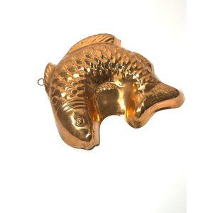 Vintage Copper Fish Mold Tin